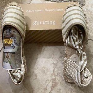 Classic Strip Lace up Soludos sandals